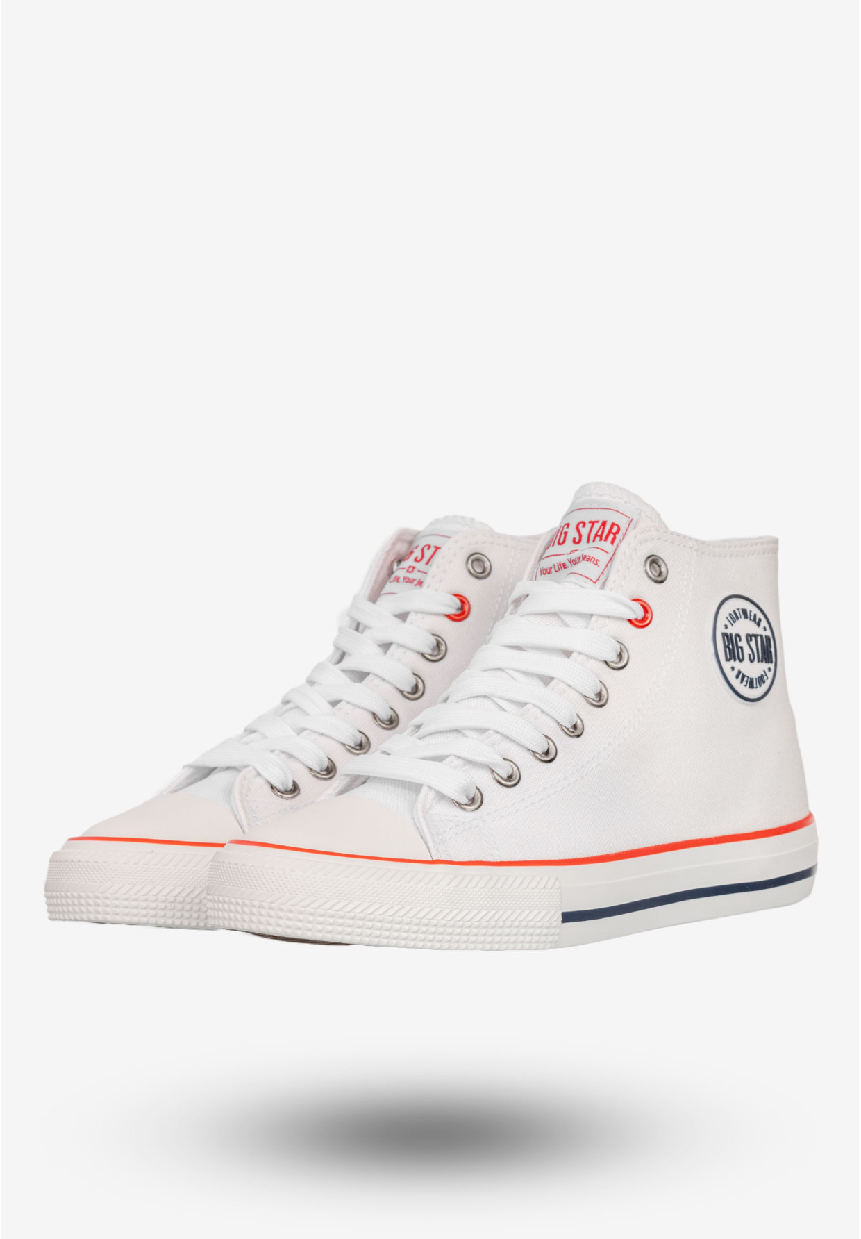 Trampki Damskie BIG STAR Buty Sportowe Wysokie Białe NN274660