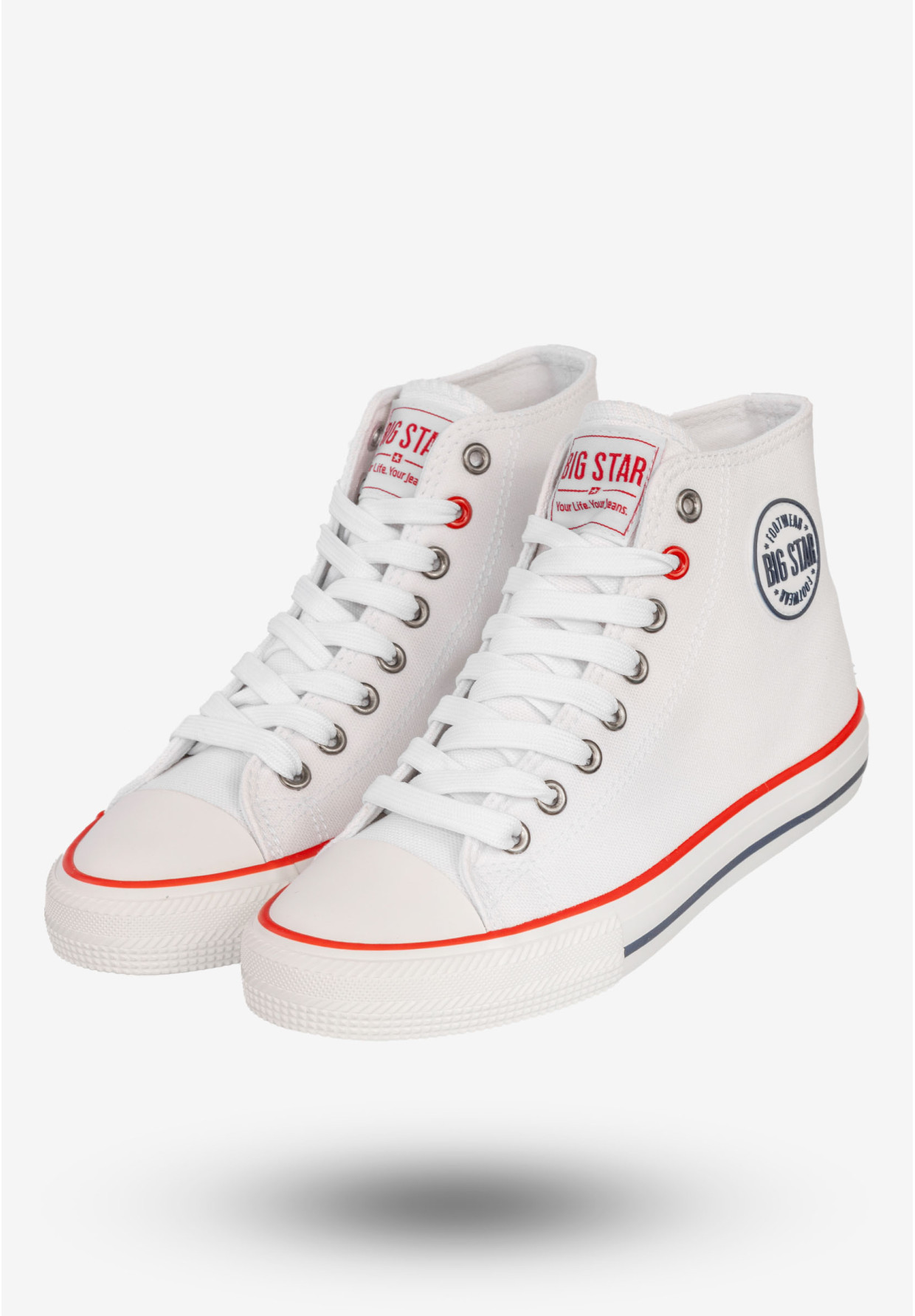 Trampki Damskie BIG STAR Buty Sportowe Wysokie Białe NN274660