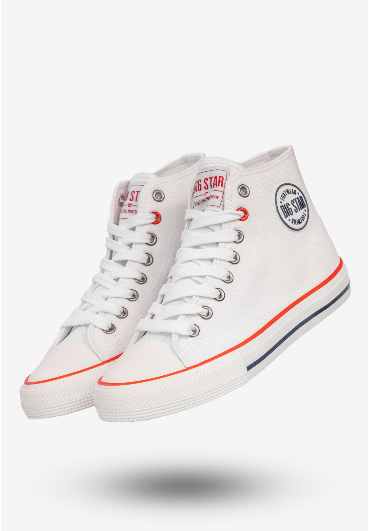 Trampki Damskie BIG STAR Buty Sportowe Wysokie Białe NN274660