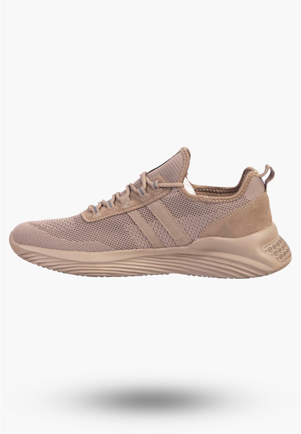 Sneakersy Męskie BIG STAR Buty Sportowe Brązowe Siatkowane KK174258