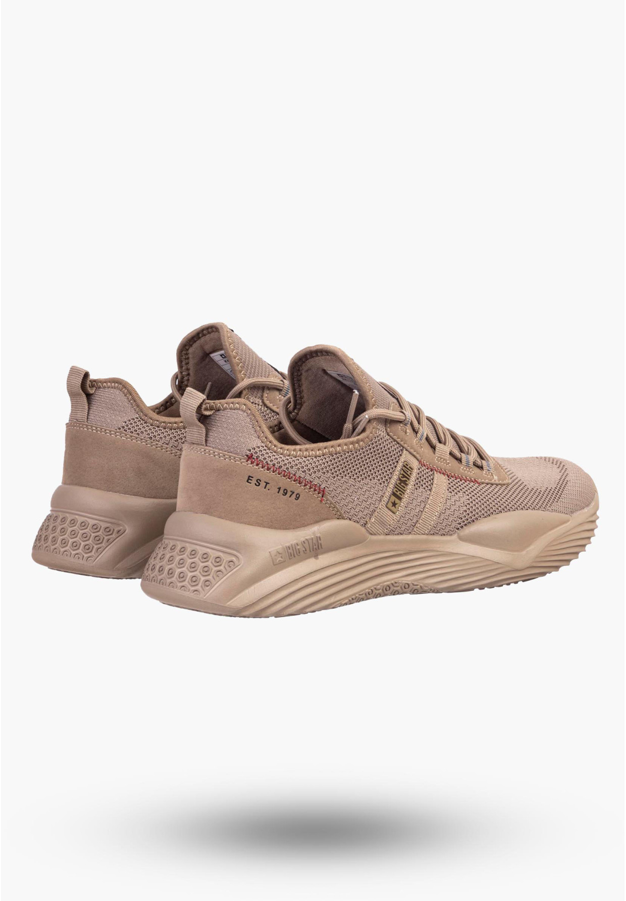Sneakersy Męskie BIG STAR Buty Sportowe Brązowe Siatkowane KK174258