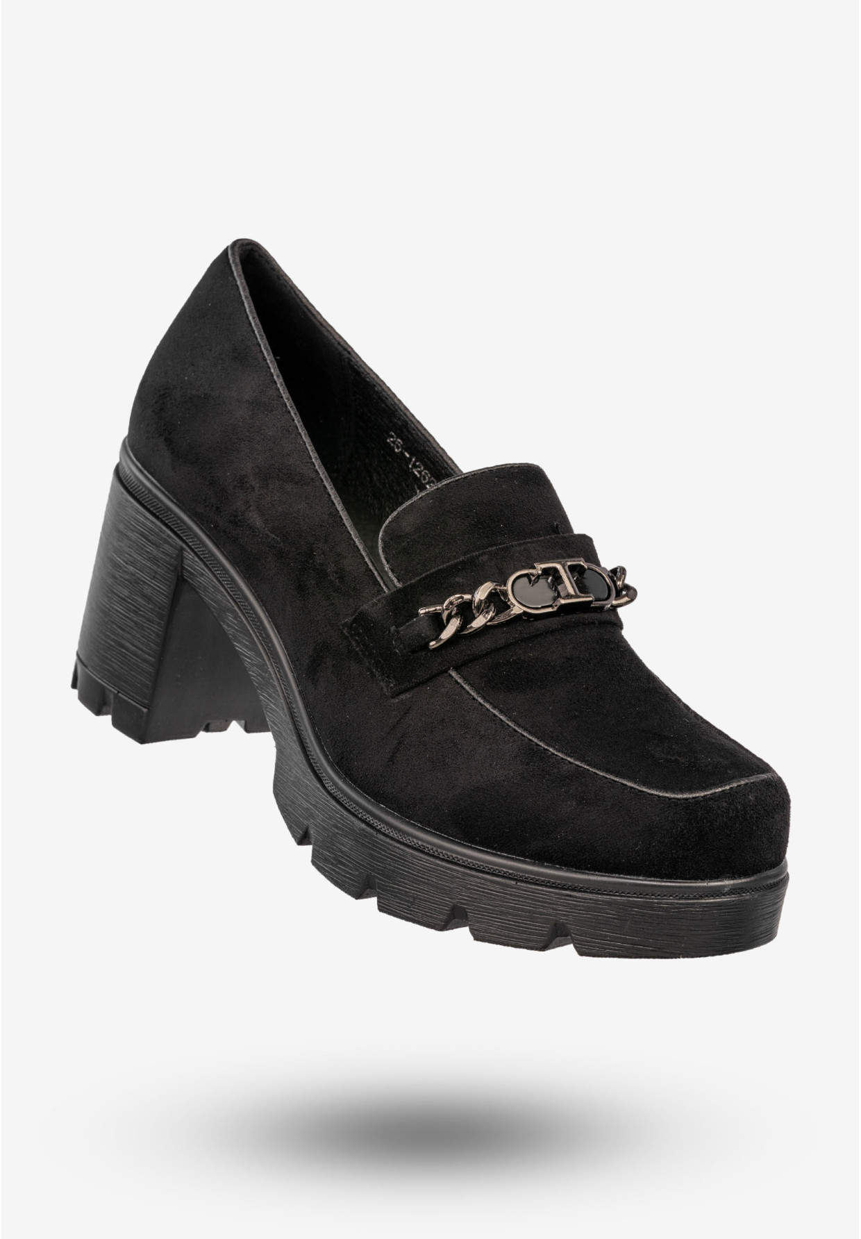 Mokasyny Damskie Buty Na Słupku Loafersy Stylowe Czarne Potocki