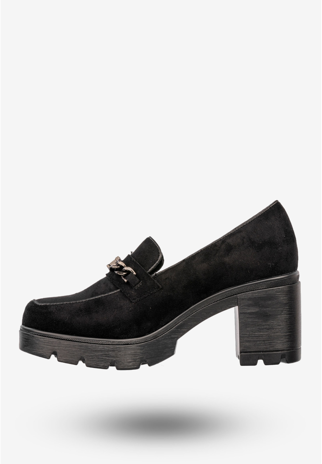 Mokasyny Damskie Buty Na Słupku Loafersy Stylowe Czarne Potocki