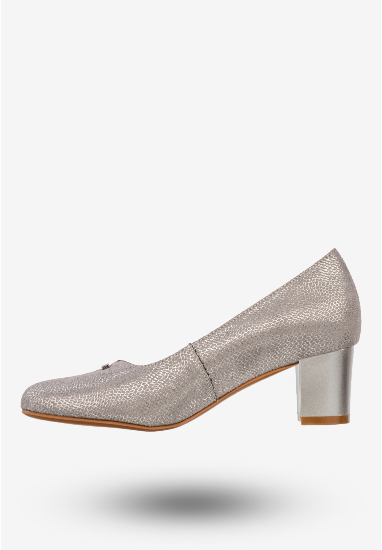 Czółenka Damskie Buty Na Słupku Eleganckie Półbuty Srebrne Potocki