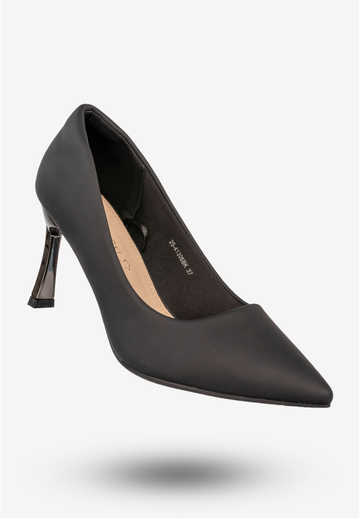 Szpilki Damskie Ekoskóra Buty Na Obcasie Eleganckie Czarne Potocki