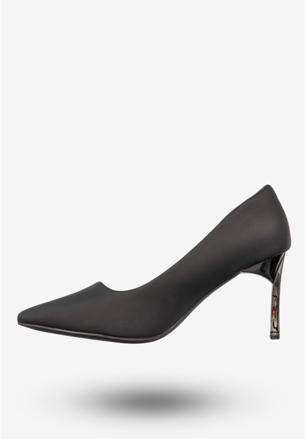 Szpilki Damskie Ekoskóra Buty Na Obcasie Eleganckie Czarne Potocki