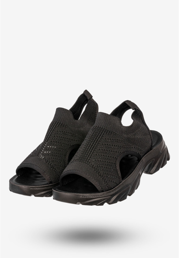 Sandały Damskie Buty Letnie Lekkie Wsuwane Czarne Potocki