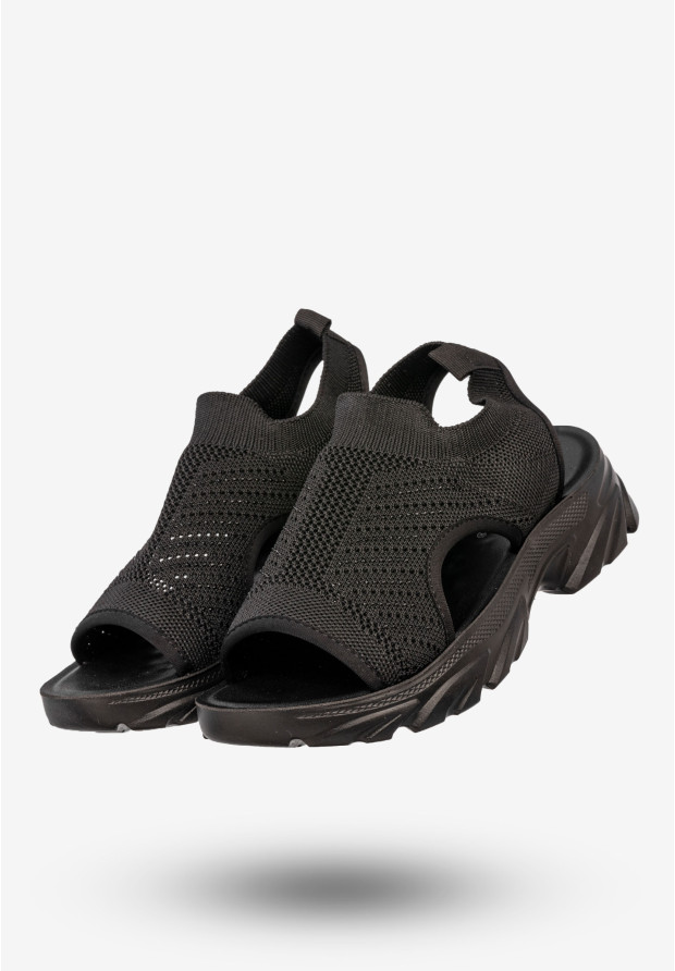 Sandały Damskie Buty Letnie Lekkie Wsuwane Czarne Potocki