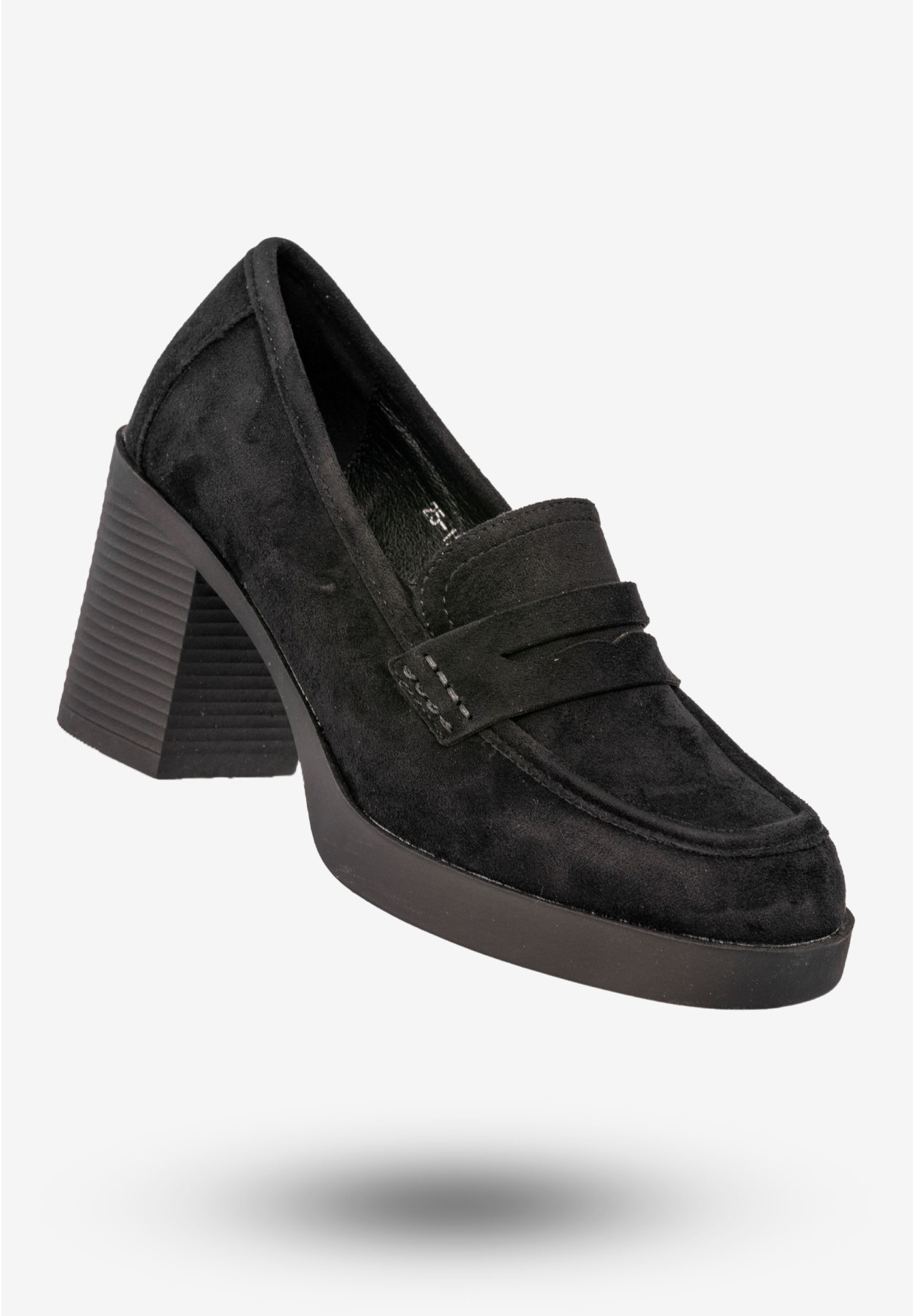 Mokasyny Damskie Buty Na Słupku Loafersy Czarne Potocki 25-12548BK