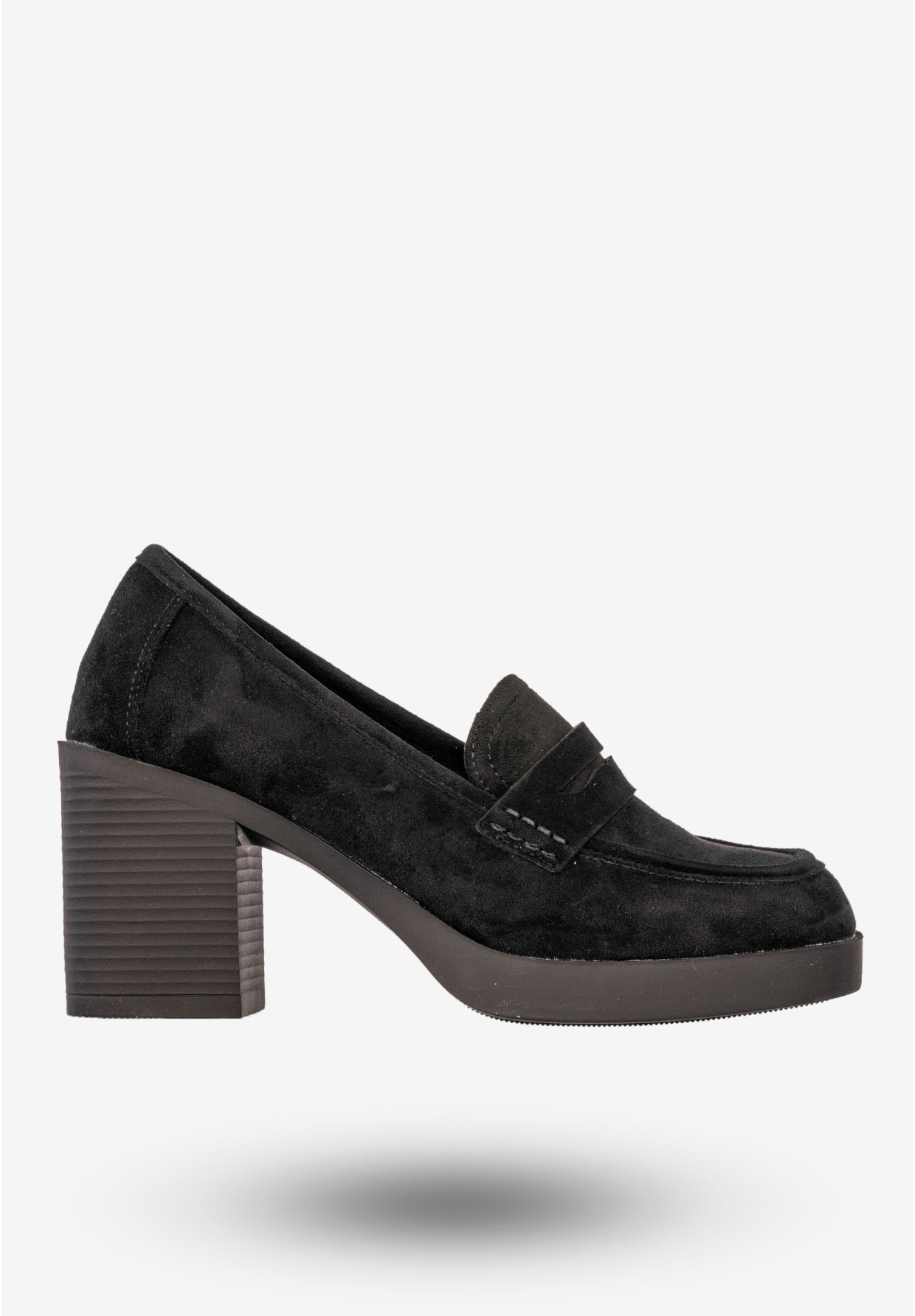 Mokasyny Damskie Buty Na Słupku Loafersy Czarne Potocki 25-12548BK
