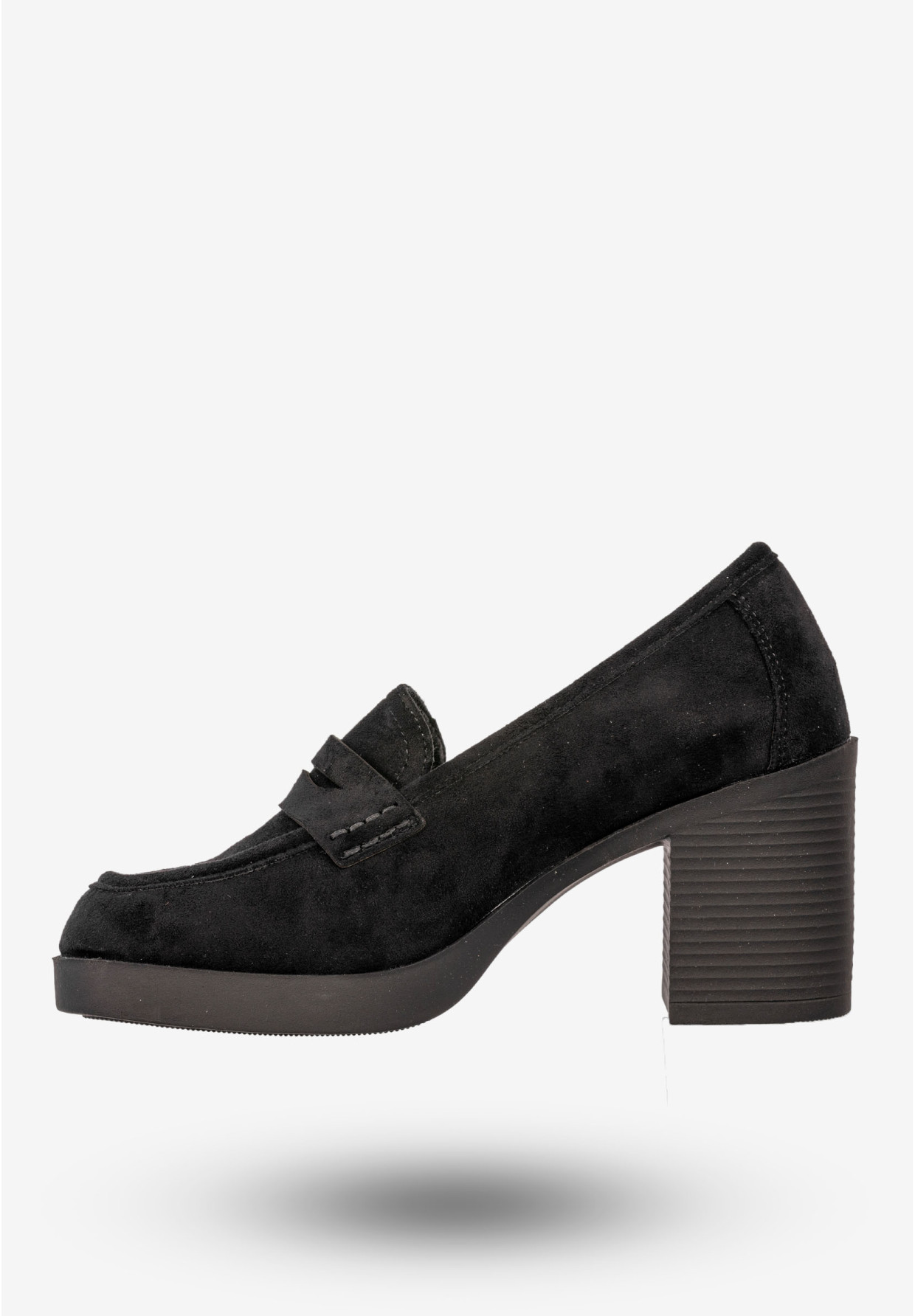 Mokasyny Damskie Buty Na Słupku Loafersy Czarne Potocki 25-12548BK