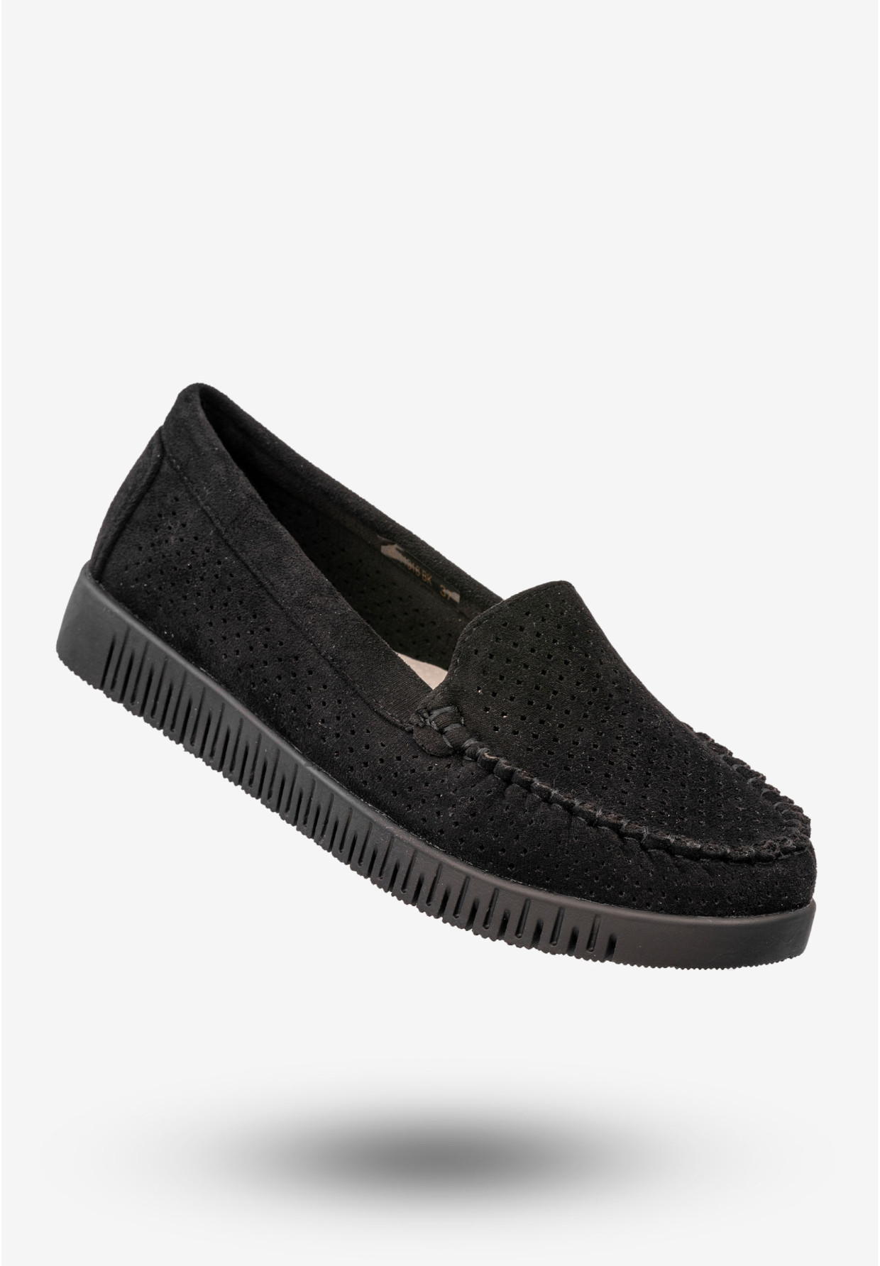 Mokasyny Damskie Buty Niskie Loafersy Półbuty Czarne Potocki