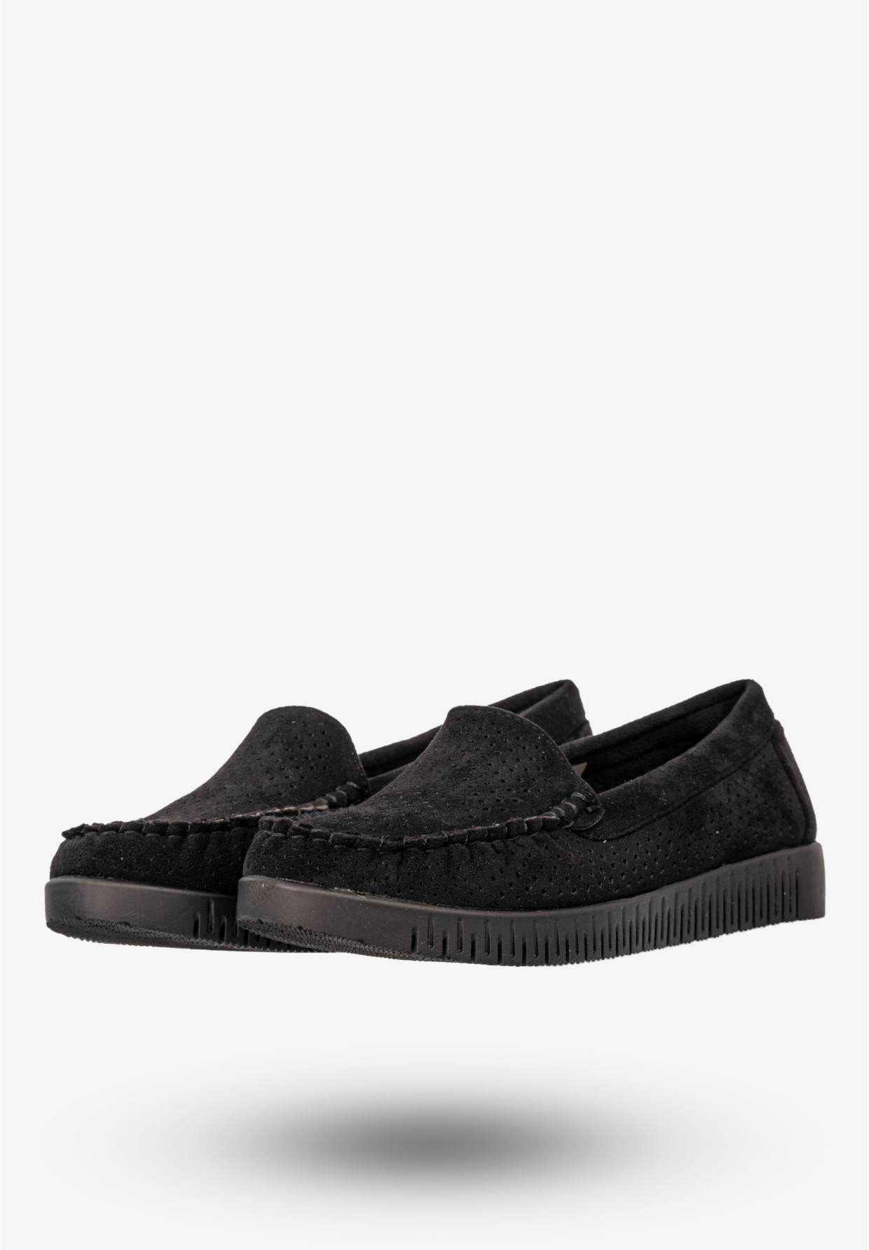 Mokasyny Damskie Buty Niskie Loafersy Półbuty Czarne Potocki