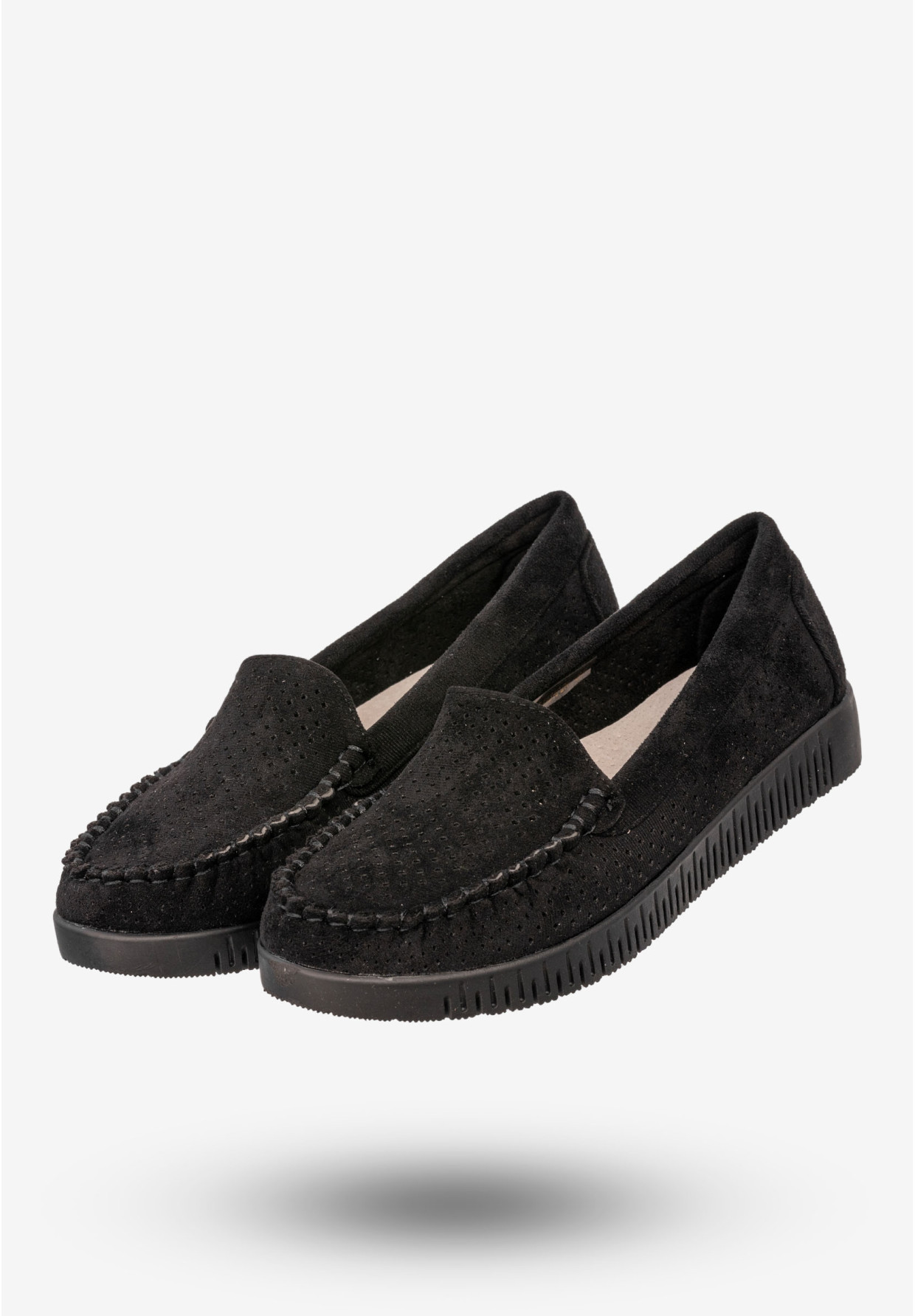 Mokasyny Damskie Buty Niskie Loafersy Półbuty Czarne Potocki