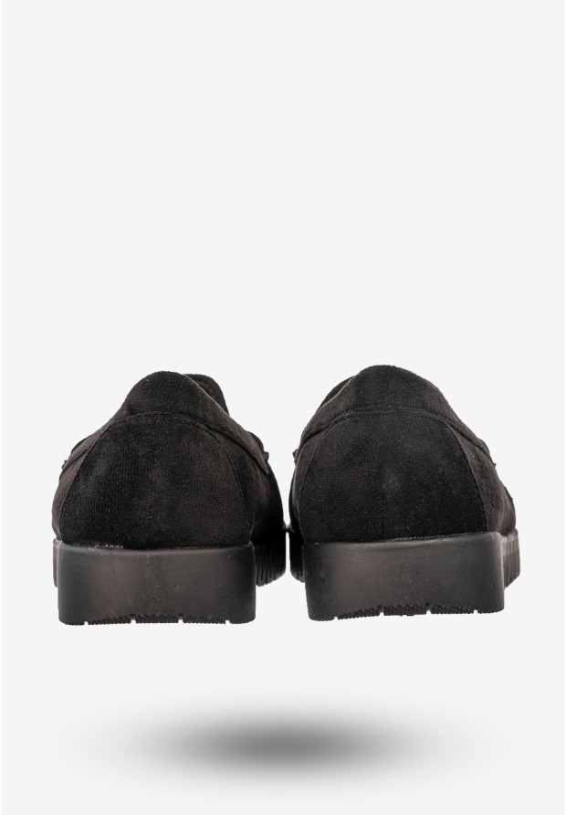 Mokasyny Damskie Buty Niskie Loafersy Półbuty Czarne Potocki