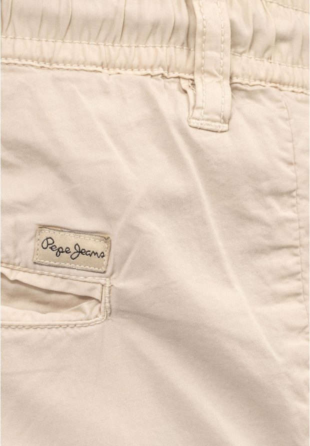 Spodnie Męskie Pepe Jeans Relaxed Proste Cienkie Bawełniane Beżowe