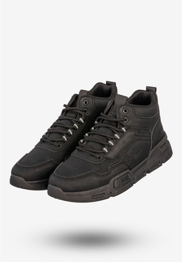 Sneakersy Męskie BIG STAR Buty Sportowe Wysokie Jesień Zima Czarne SS174282