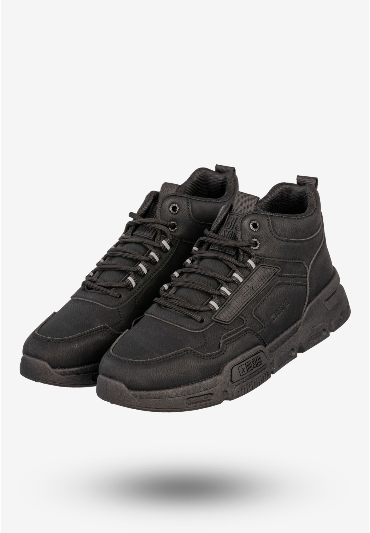 Sneakersy Męskie BIG STAR Buty Sportowe Wysokie Jesień Zima Czarne SS174282