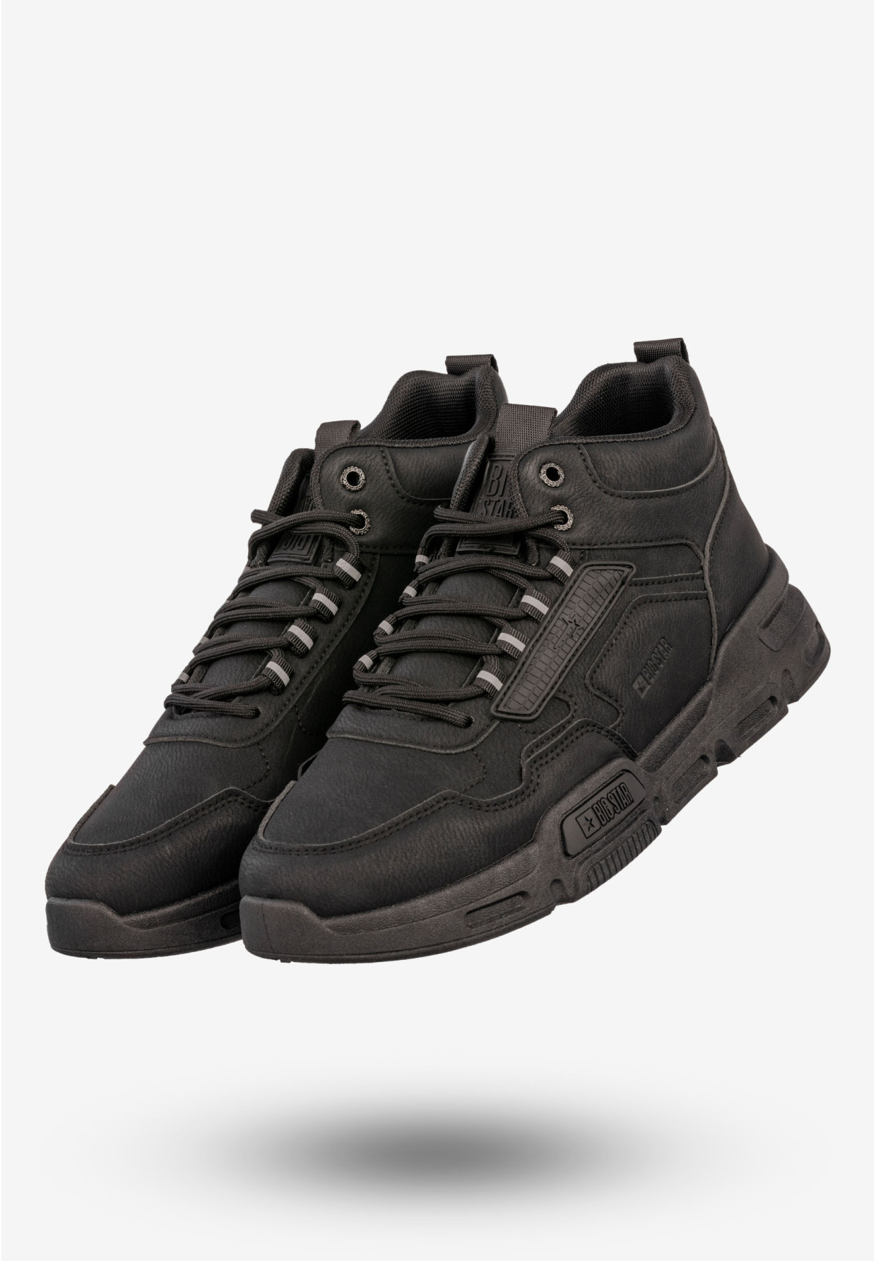 Sneakersy Męskie BIG STAR Buty Sportowe Wysokie Jesień Zima Czarne SS174282