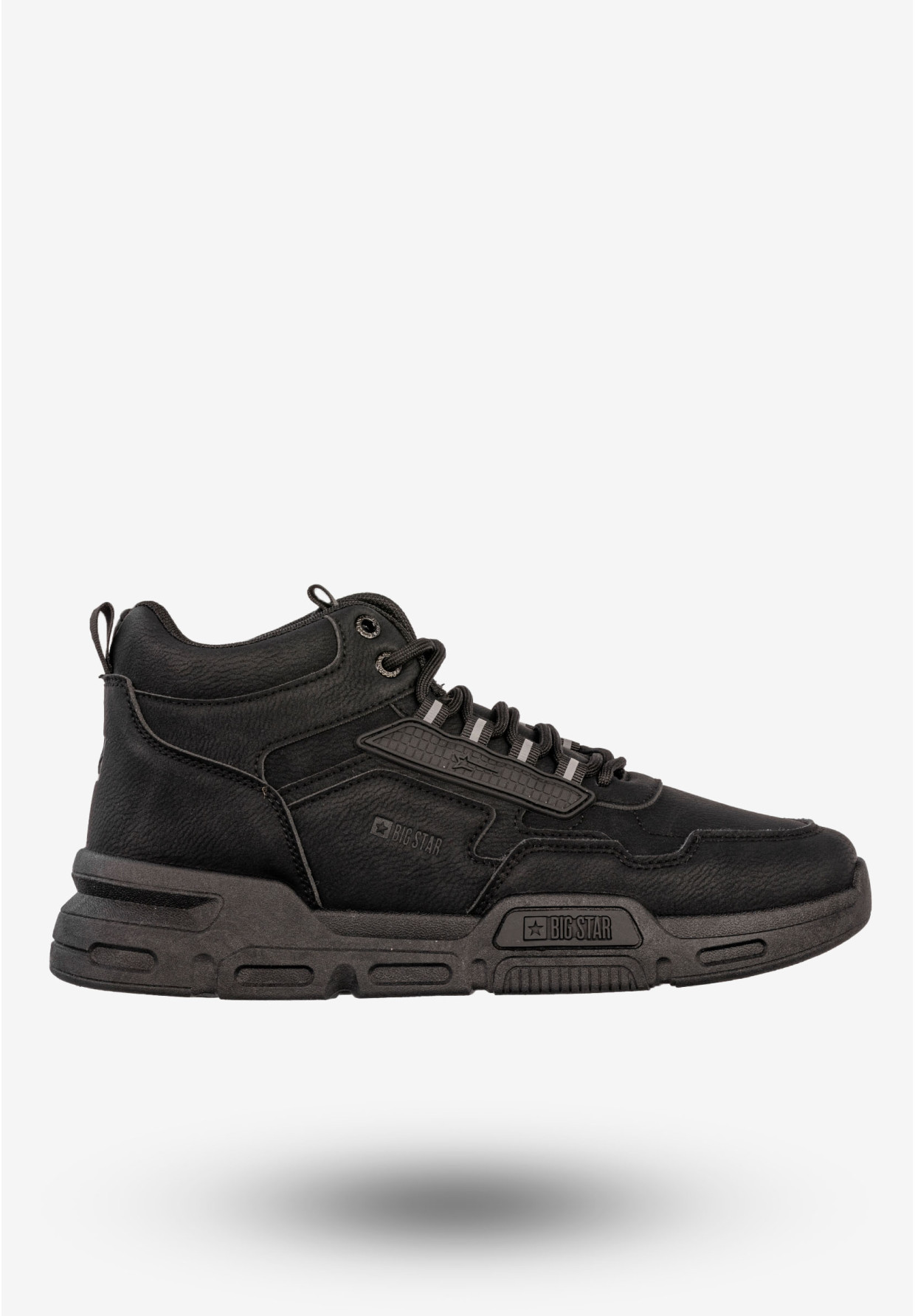 Sneakersy Męskie BIG STAR Buty Sportowe Wysokie Jesień Zima Czarne SS174282