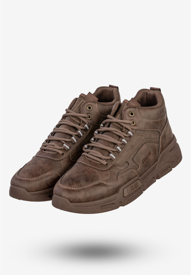 Sneakersy Męskie BIG STAR Buty Sportowe Wysokie Jesień Zima Brązowe SS174282