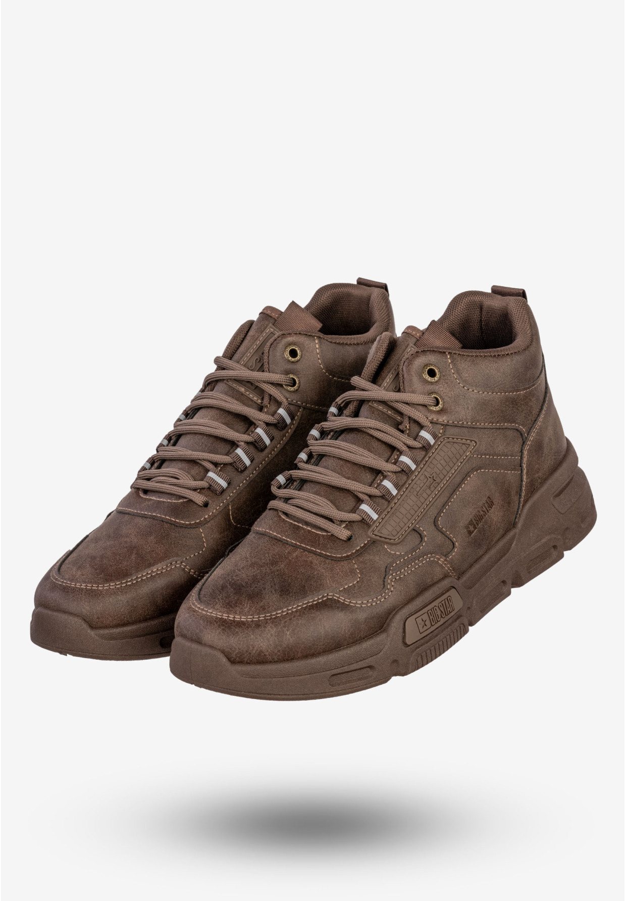 Sneakersy Męskie BIG STAR Buty Sportowe Wysokie Jesień Zima Brązowe SS174282