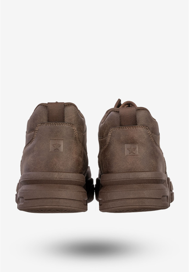 Sneakersy Męskie BIG STAR Buty Sportowe Wysokie Jesień Zima Brązowe SS174282