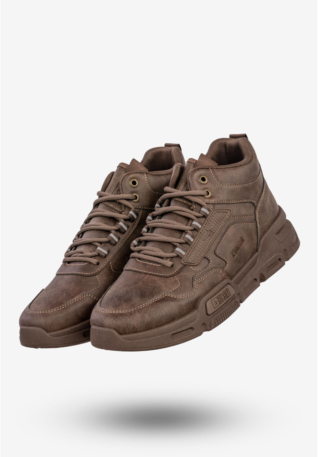 Sneakersy Męskie BIG STAR Buty Sportowe Wysokie Jesień Zima Brązowe SS174282