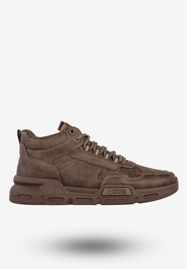 Sneakersy Męskie BIG STAR Buty Sportowe Wysokie Jesień Zima Brązowe SS174282