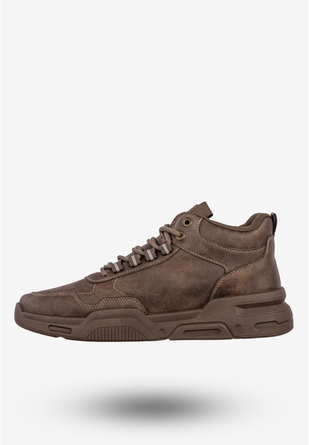 Sneakersy Męskie BIG STAR Buty Sportowe Wysokie Jesień Zima Brązowe SS174282