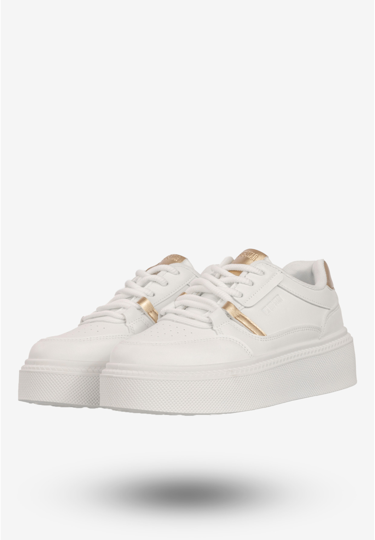 Sneakersy Damskie BIG STAR Buty Sportowe Półbuty Na Platformie Białe SS274359