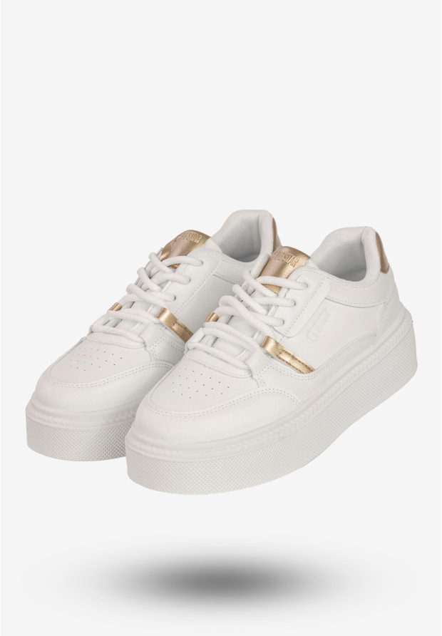 Sneakersy Damskie BIG STAR Buty Sportowe Półbuty Na Platformie Białe SS274359