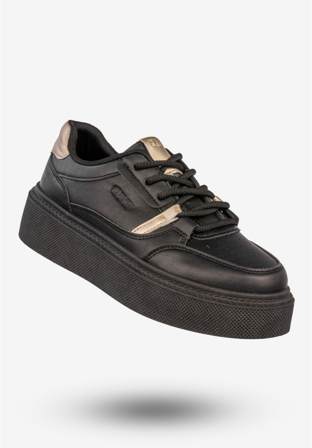 Czarne sneakersy damskie na platformie BIG STAR SS274360