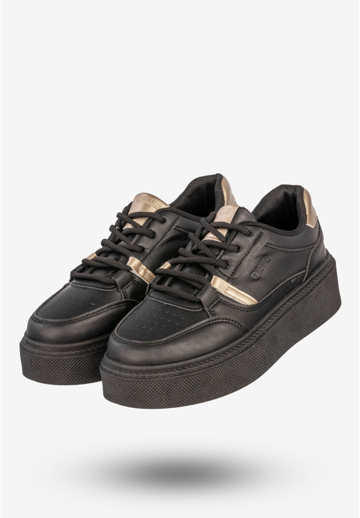 Sneakersy Damskie BIG STAR Buty Sportowe Półbuty Na Platformie Czarne SS274360
