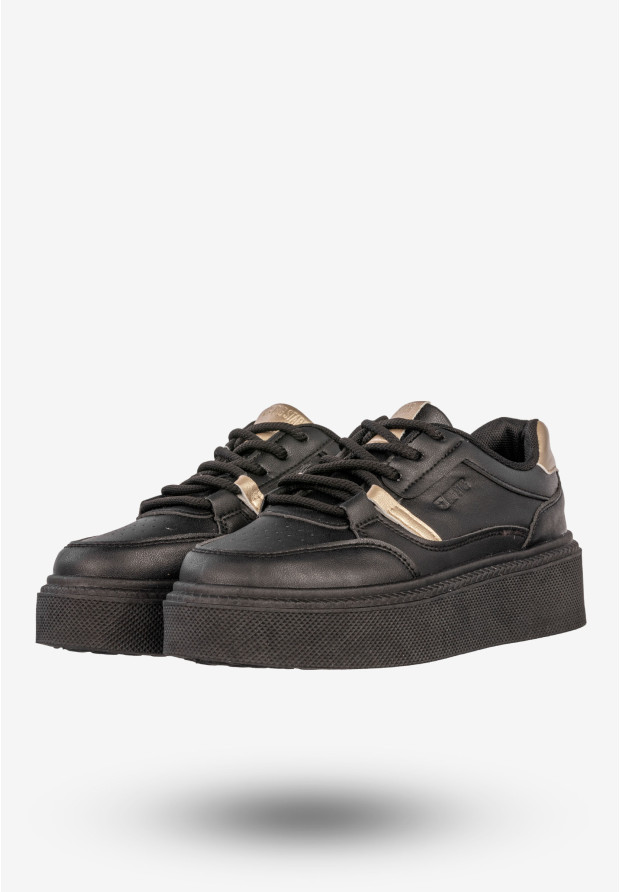 Sneakersy Damskie BIG STAR Buty Sportowe Półbuty Na Platformie Czarne SS274360