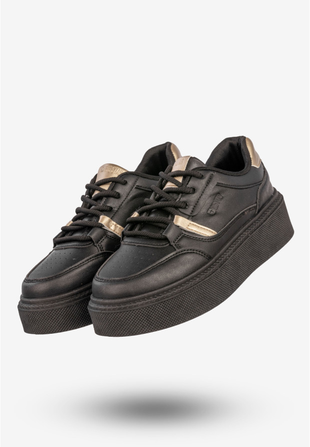 Sneakersy Damskie BIG STAR Buty Sportowe Półbuty Na Platformie Czarne SS274360