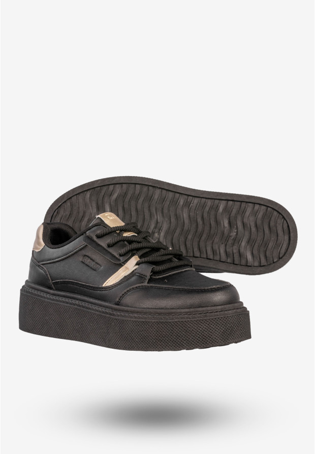 Sneakersy Damskie BIG STAR Buty Sportowe Półbuty Na Platformie Czarne SS274360
