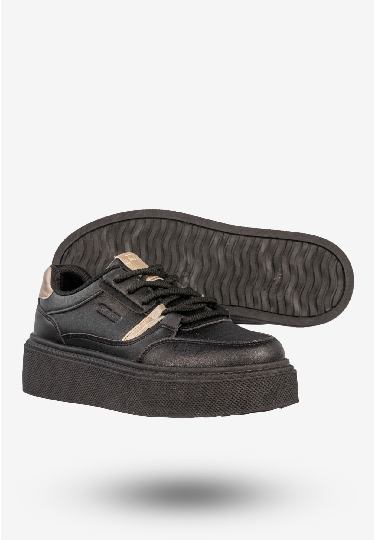 Sneakersy Damskie BIG STAR Buty Sportowe Półbuty Na Platformie Czarne SS274360