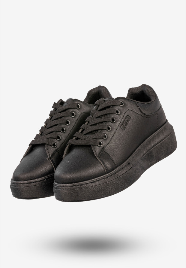 Sneakersy Damskie BIG STAR Buty Półbuty Sportowe Na Platformie Czarne SS274244