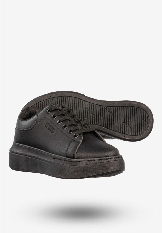 Sneakersy Damskie BIG STAR Buty Półbuty Sportowe Na Platformie Czarne SS274244