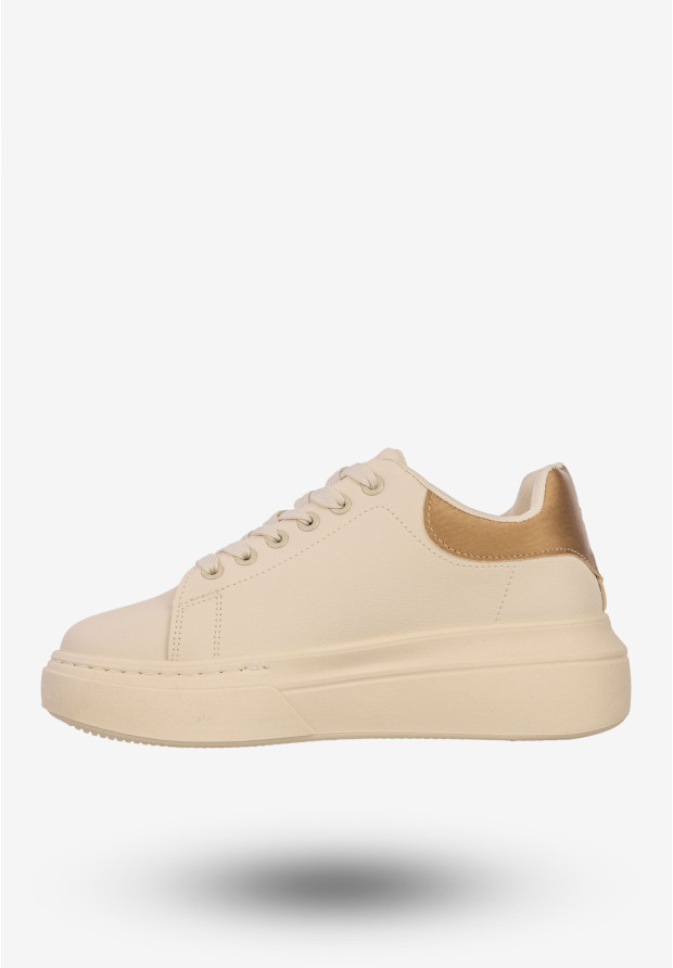 Sneakersy Damskie BIG STAR Buty Półbuty Sportowe Na Platformie Beżowe SS274246