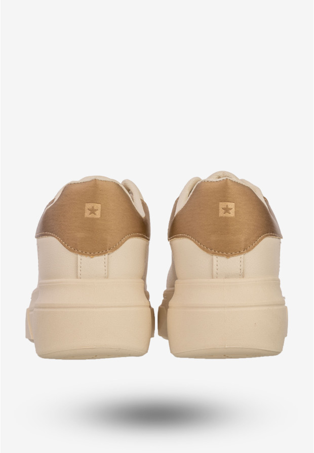 Sneakersy Damskie BIG STAR Buty Półbuty Sportowe Na Platformie Beżowe SS274246
