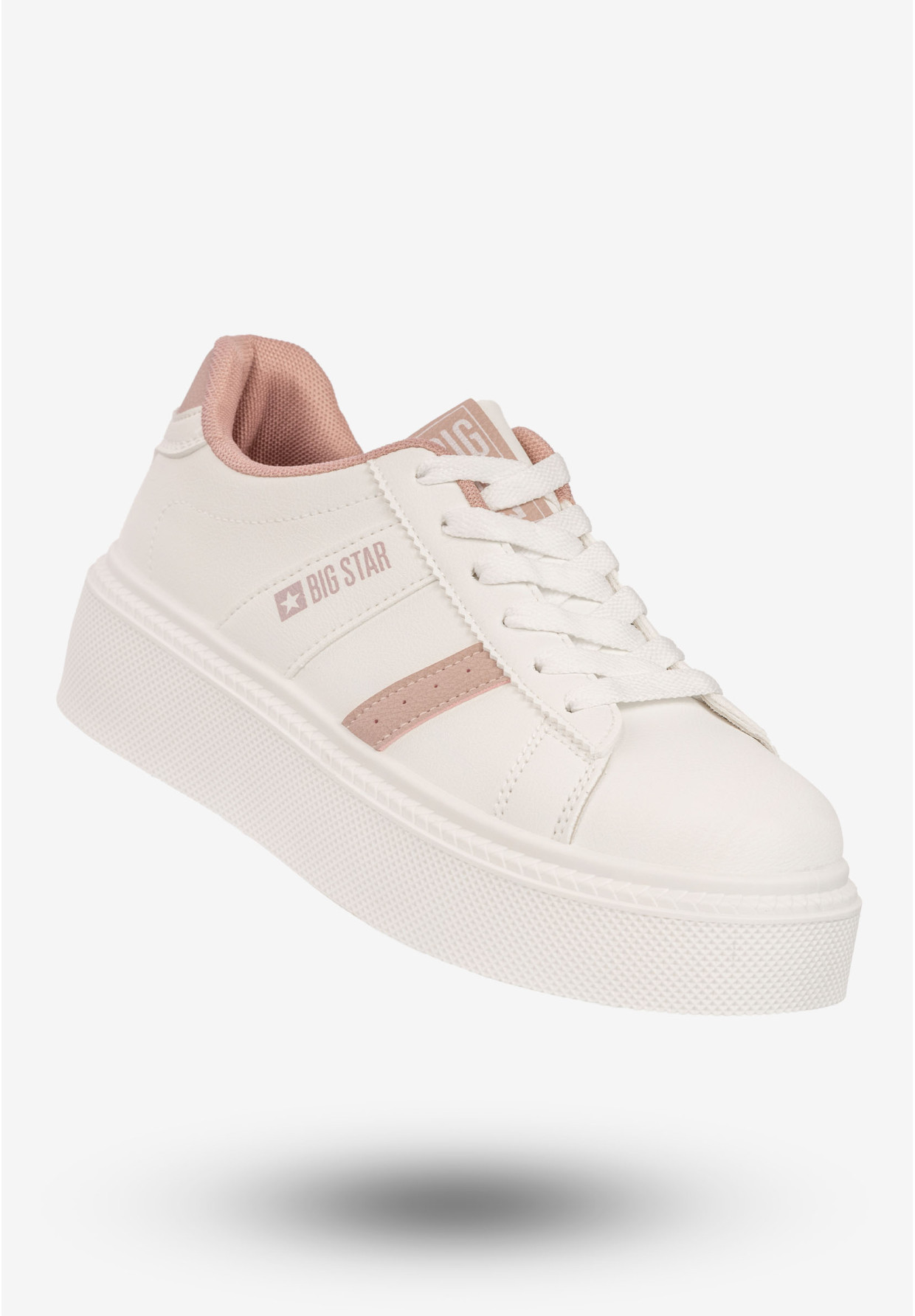 Sneakersy Damskie BIG STAR Buty Sportowe Półbuty Na Platformie Białe SS274346