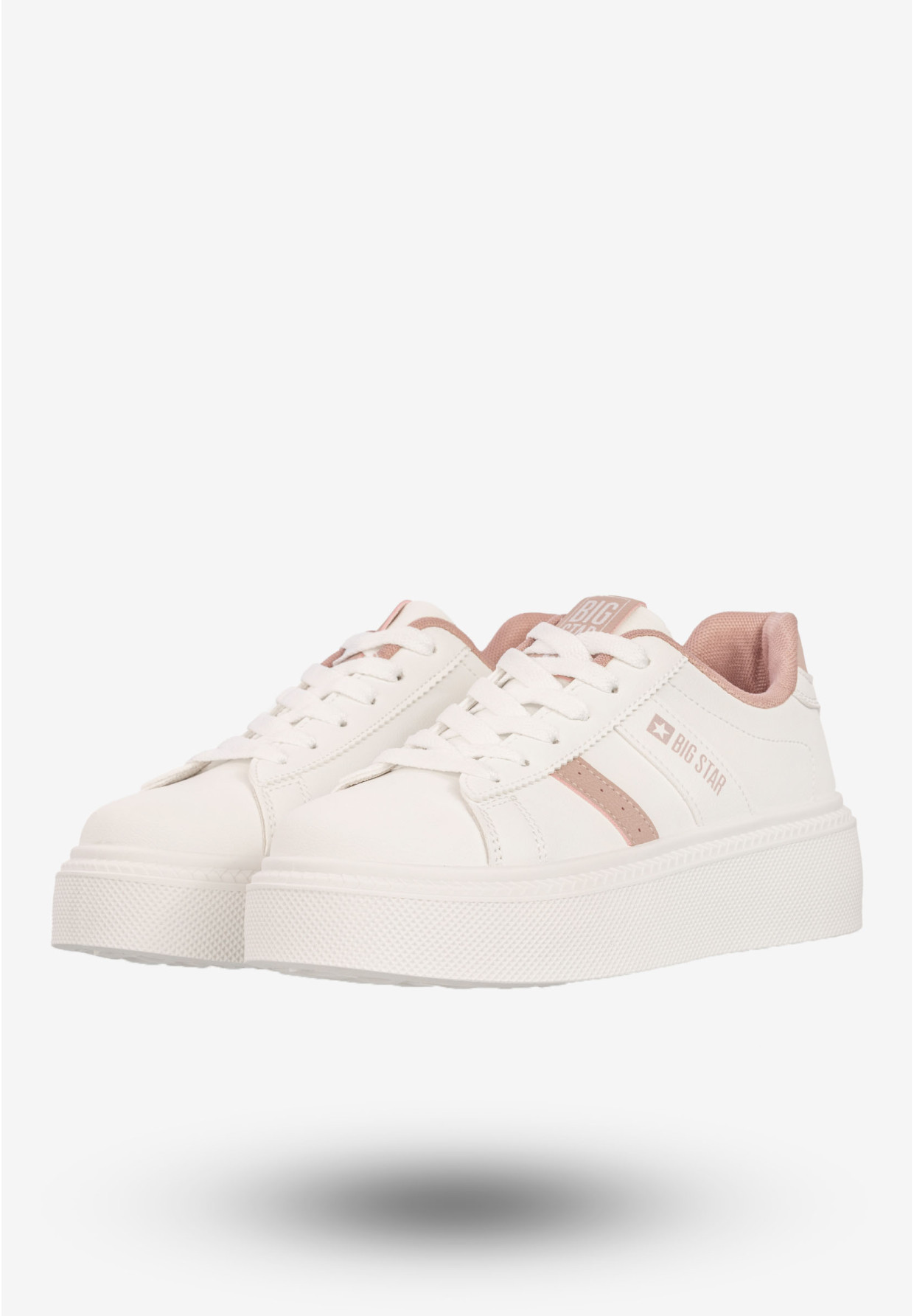 Sneakersy Damskie BIG STAR Buty Sportowe Półbuty Na Platformie Białe SS274346
