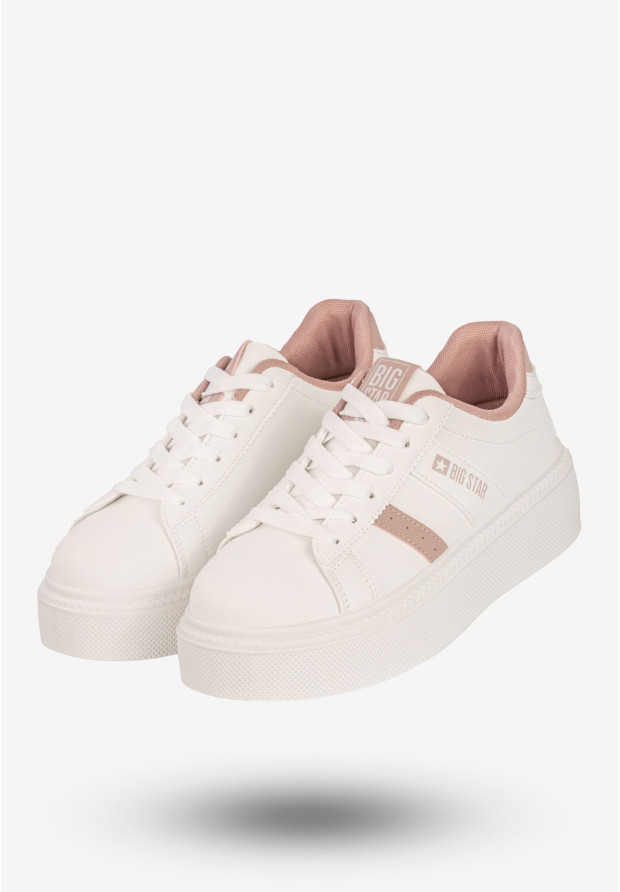 Sneakersy Damskie BIG STAR Buty Sportowe Półbuty Na Platformie Białe SS274346
