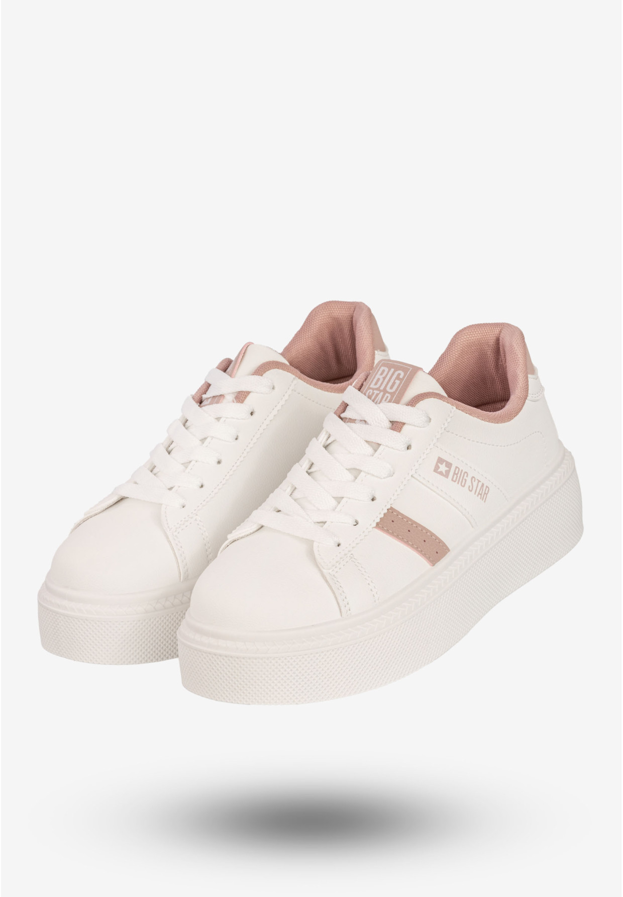 Sneakersy Damskie BIG STAR Buty Sportowe Półbuty Na Platformie Białe SS274346