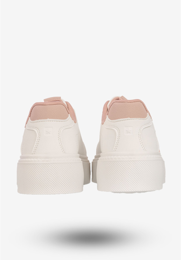 Sneakersy Damskie BIG STAR Buty Sportowe Półbuty Na Platformie Białe SS274346