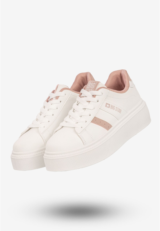 Sneakersy Damskie BIG STAR Buty Sportowe Półbuty Na Platformie Białe SS274346