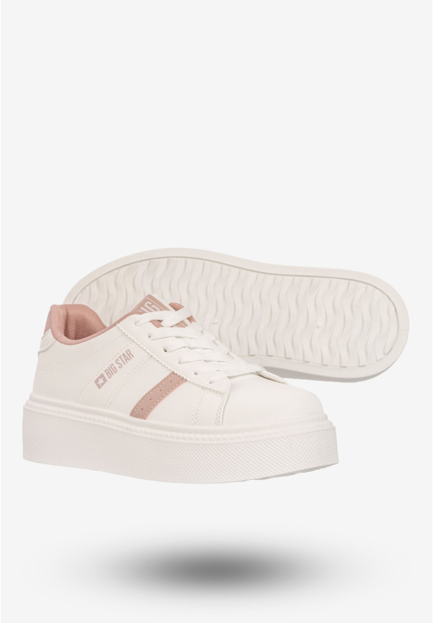 Sneakersy Damskie BIG STAR Buty Sportowe Półbuty Na Platformie Białe SS274346