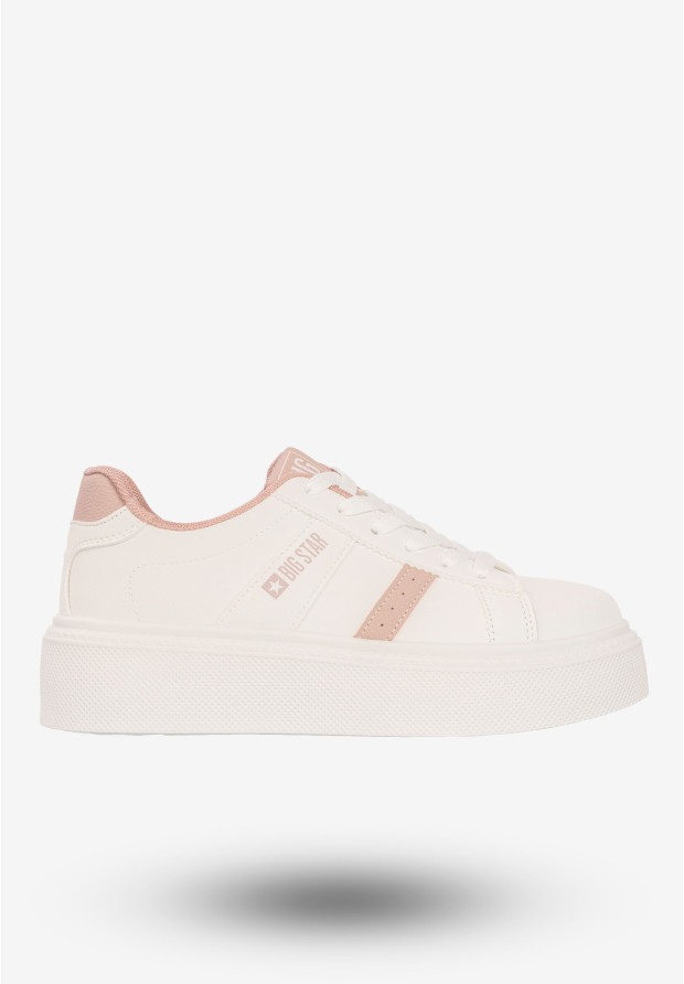 Sneakersy Damskie BIG STAR Buty Sportowe Półbuty Na Platformie Białe SS274346